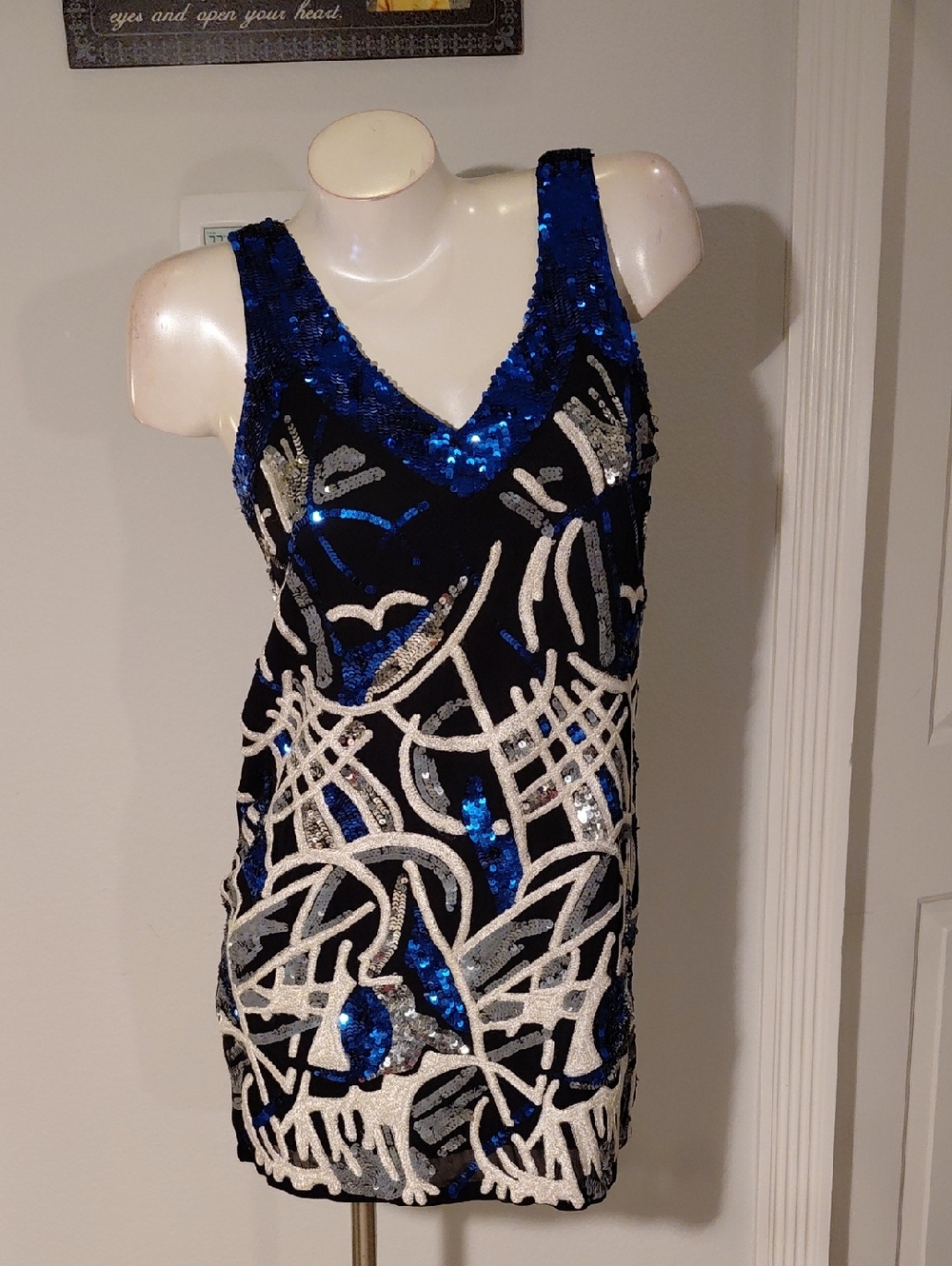 Sequin V-Neck Cocktail Dress